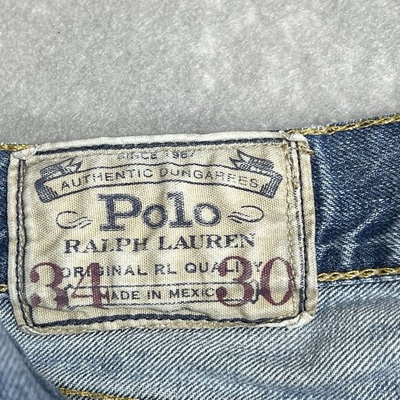 Polo Ralph Lauren Jeans Mens 34x29 Blue Denim Slim Straight Classic RL Red Logo - Picture 10 of 14